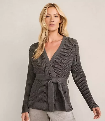Haven Well Within Cotton Blend Lurex Belted Cardigan