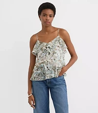 Petite Floral Tie Back Ruffle Strappy Cami
