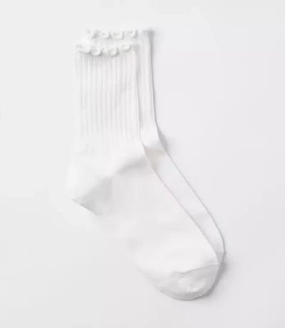 Ruffle Ribbed Crew Socks