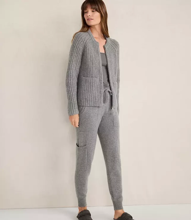 Haven Well Within Cashmere Zip Front Bomber Jacket