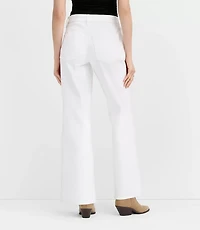 Rivete Mid Rise Wide Leg Jeans White