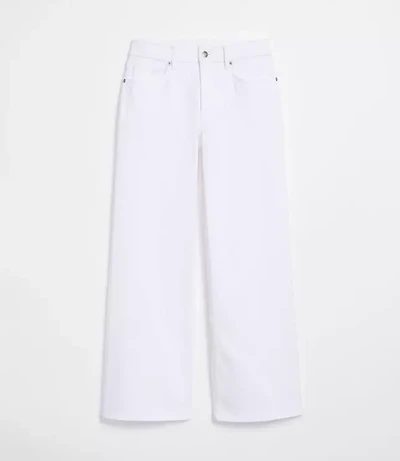 Rivete Mid Rise Wide Leg Jeans White