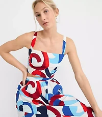 LOFT Beach Swirl Poplin Crop Top