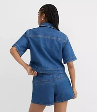 Short Sleeve Denim Jacket Medium Stone Wash