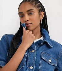 Short Sleeve Denim Jacket Medium Stone Wash