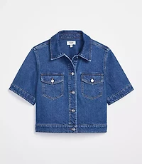 Short Sleeve Denim Jacket Medium Stone Wash
