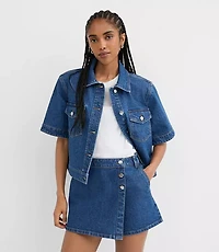 Short Sleeve Denim Jacket Medium Stone Wash