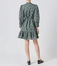 English Factory Floral Pintuck Button Mini Dress