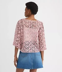 Floral Lace Boatneck Blouse