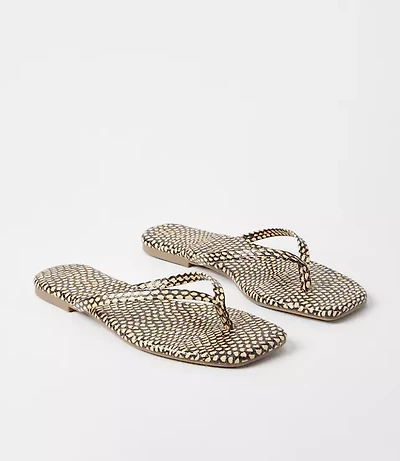 Square Toe Flip Flops