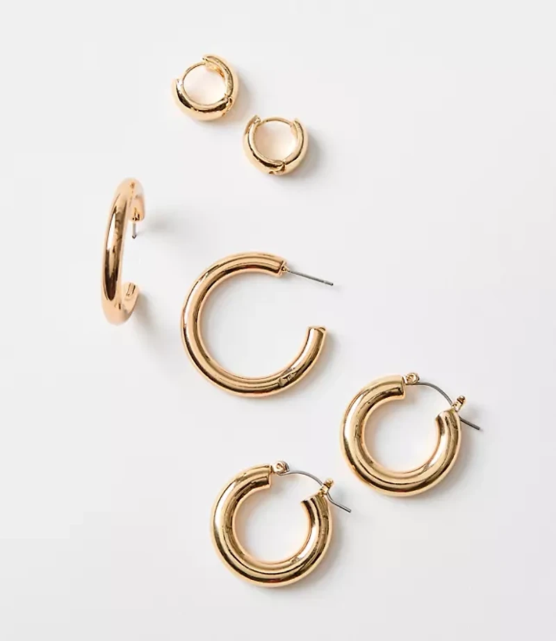 Tubular Hoop Earring Set