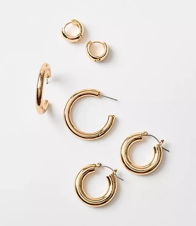 Tubular Hoop Earring Set