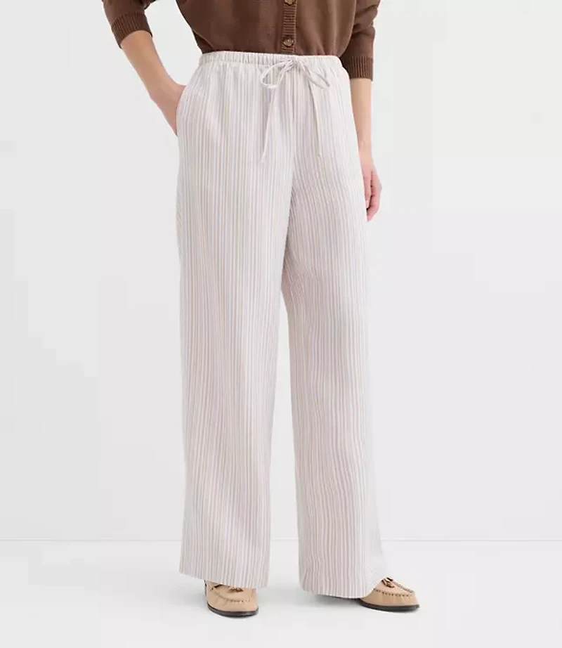 Petite Sawyer Pull On Pants Striped Twill
