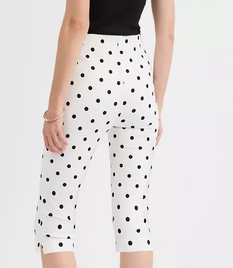 Slim Crop Pants Dotted Bi-Stretch