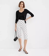 Slim Crop Pants Dotted Bi-Stretch