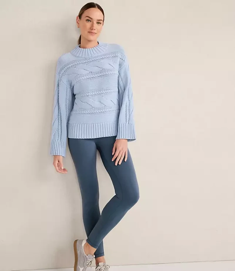 Haven Well Within Cotton Blend Horizontal Cable Sweater