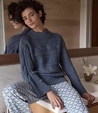 Haven Well Within Cotton Blend Horizontal Cable Sweater