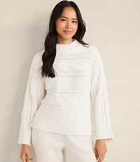 Haven Well Within Cotton Blend Horizontal Cable Sweater