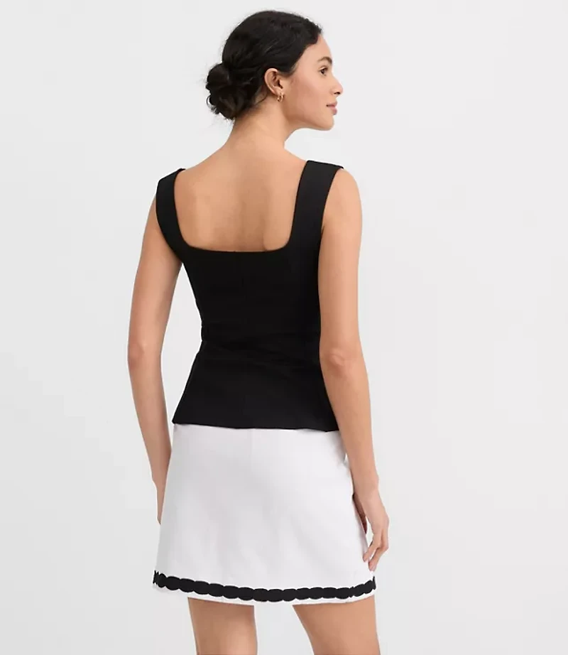 Petite Ponte Peplum Tank Top