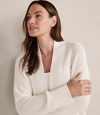 Haven Well Within Organic Cotton Shaker Stitch Open Front Cardigan