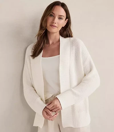 Haven Well Within Organic Cotton Shaker Stitch Open Front Cardigan