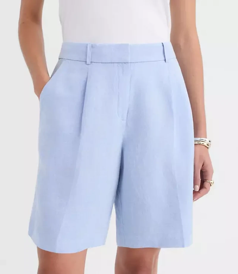 Bermuda Shorts Chambray Linen Blend