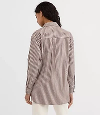 Petite Striped Poplin Everyday Oversized Pocket Shirt