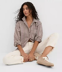 Petite Striped Poplin Everyday Oversized Pocket Shirt