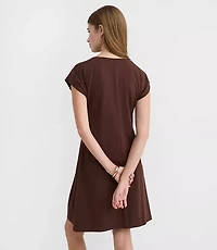 Petite Side Twist Cap Sleeve Mini Dress