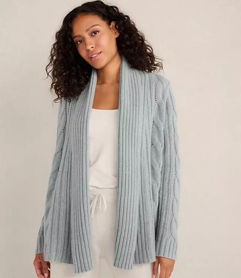 Haven Well Within Cashmere Cable Open Front Cardigan
