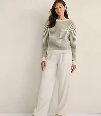 Haven Well Within Organic Cotton Linear Stitch Crewneck Sweater