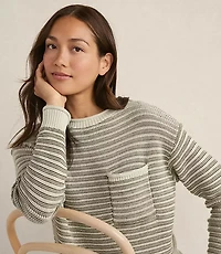 Haven Well Within Organic Cotton Linear Stitch Crewneck Sweater
