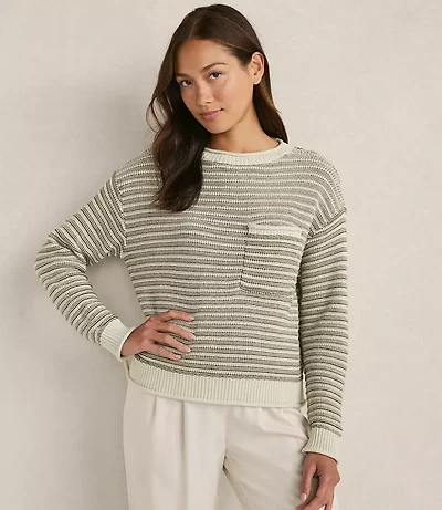 Haven Well Within Organic Cotton Linear Stitch Crewneck Sweater