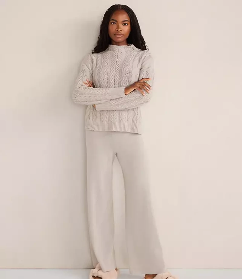 Haven Well Within Organic Cotton Cable Mock Neck Sweater