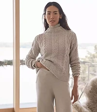 Haven Well Within Organic Cotton Cable Mock Neck Sweater