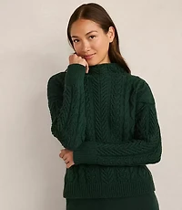 Haven Well Within Organic Cotton Cable Mock Neck Sweater