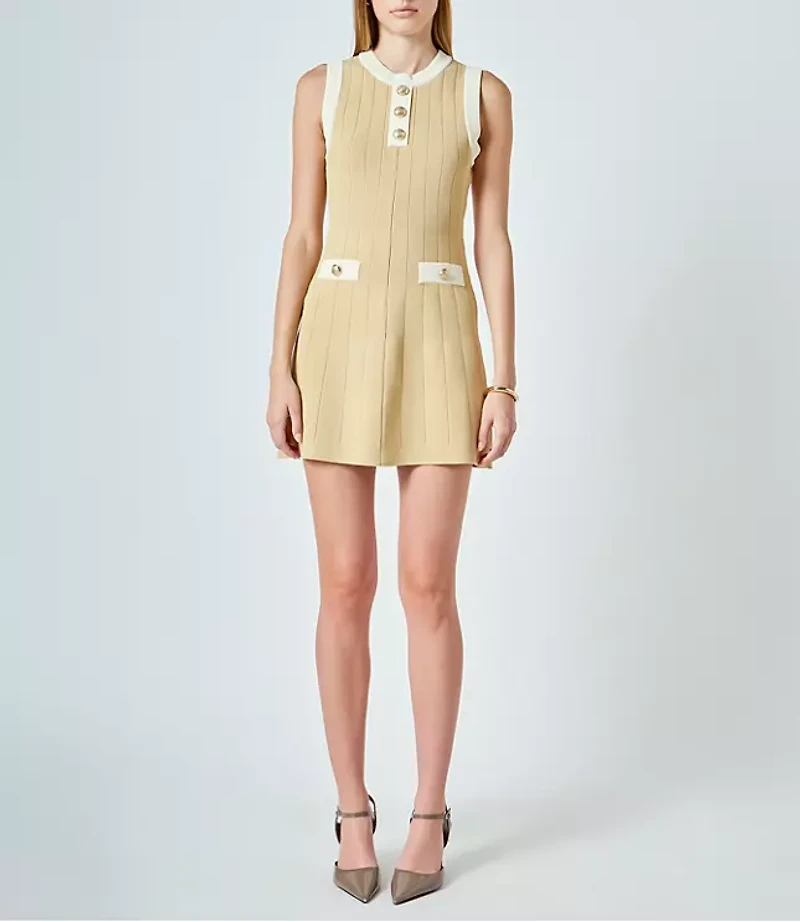 English Factory Contrast Knit Mini Dress