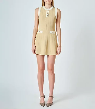 English Factory Contrast Knit Mini Dress