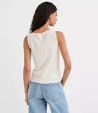 Textured Ruffle Tank Top