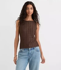 Textured Ruffle Tank Top