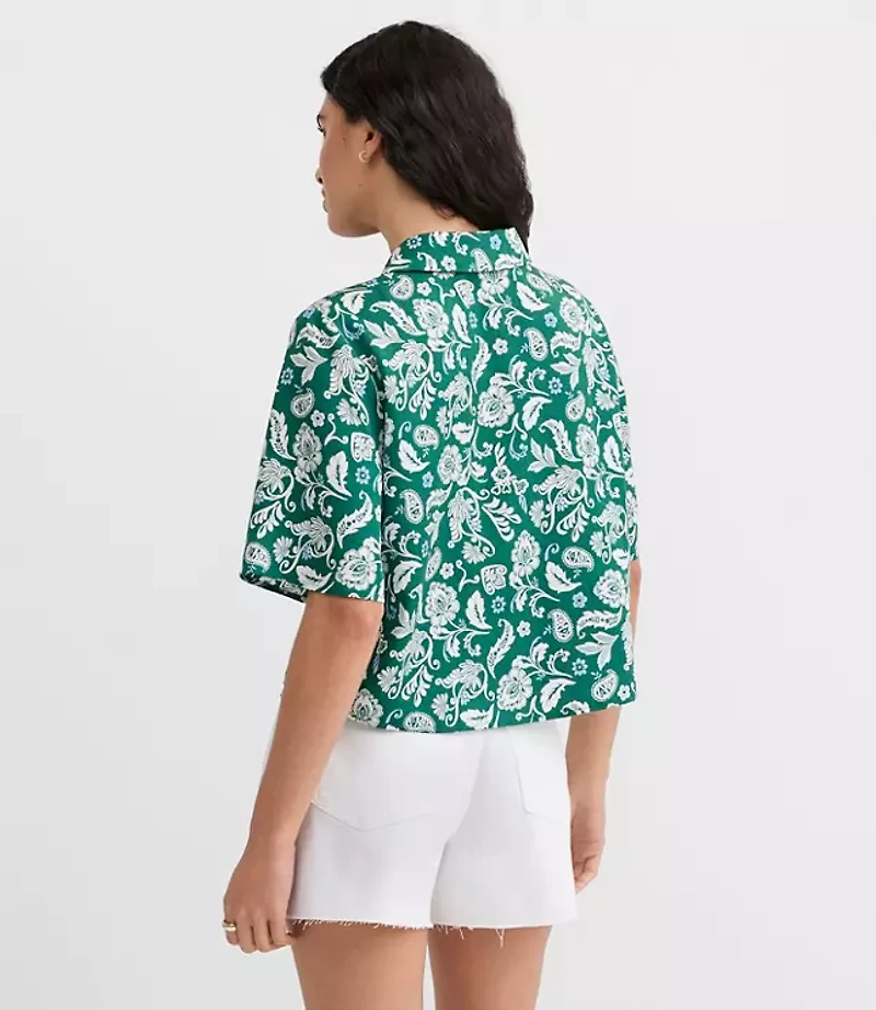Petite Floral Twill Relaxed Everyday Shirt