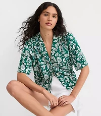 Petite Floral Twill Relaxed Everyday Shirt