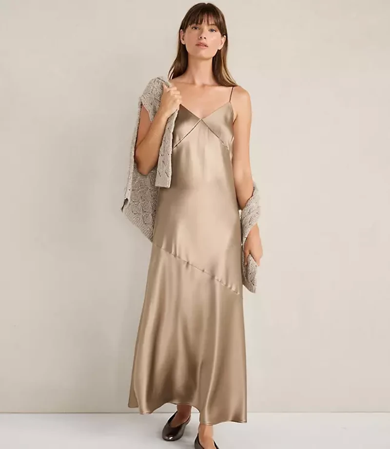 Haven Well Within Lurex Silk Slip Dress