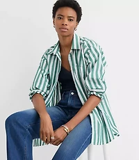 Striped Poplin Everyday Oversized Pocket Shirt