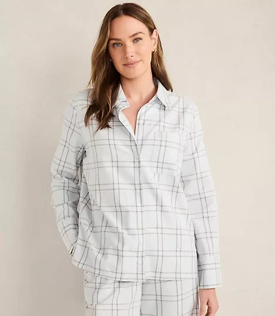 Haven Well Within Lightweight Flannel Windowpane Pajama Top