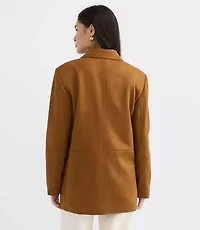Petite Faux Suede Oversized Blazer