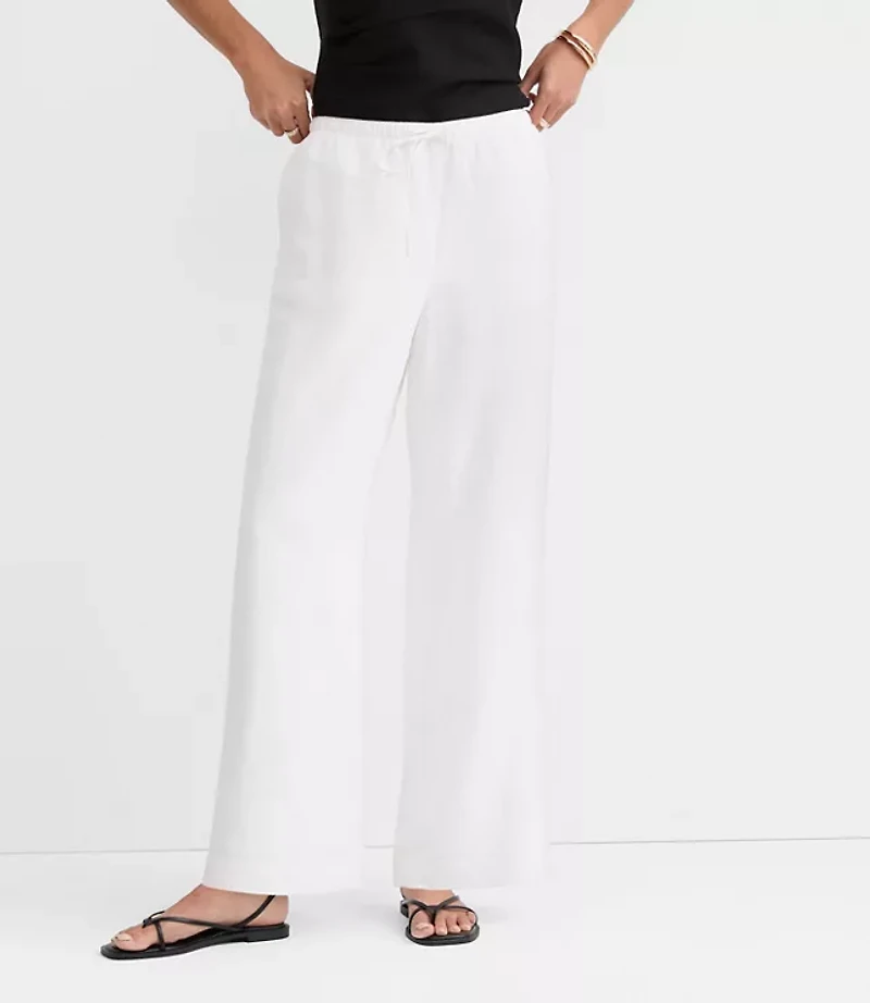 Petite Sawyer Pull On Pants in Linen Blend