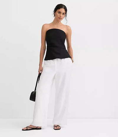 Petite Sawyer Pull On Pants in Linen Blend