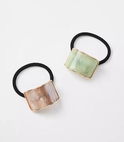 Marbleized Resin Hair Tie Set