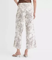 Petite Palmer Wide Leg Crop Pants Embroidered Twill